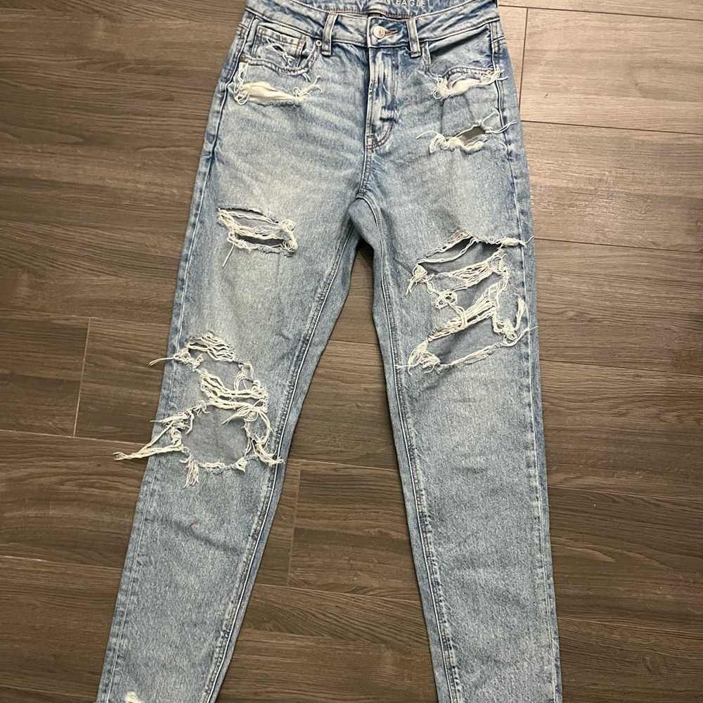 Distressed Light Blue Jeans